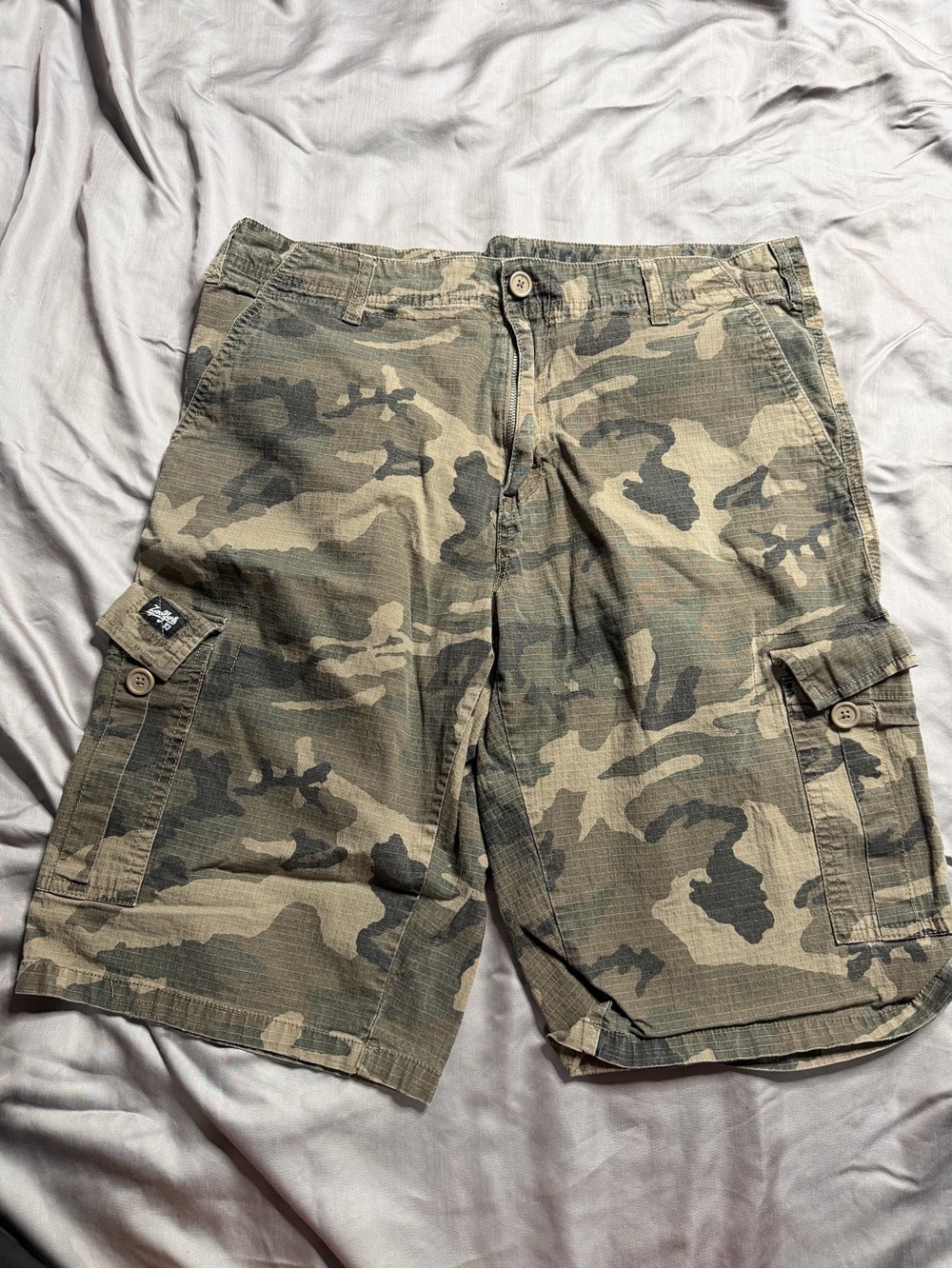 Zoo York Men’s Camo Cargo Shorts - Olive & Dark Green